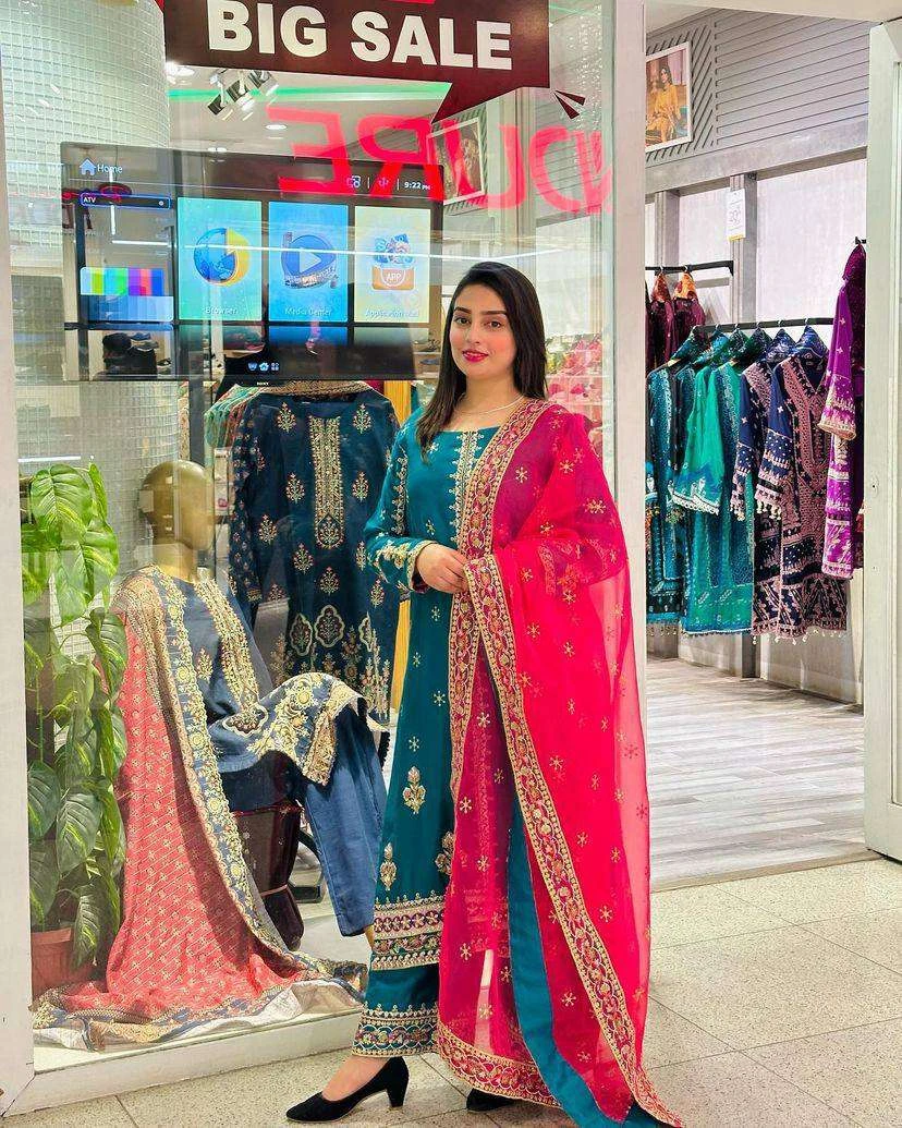 Vardan Ethnic Lc 1269 Chinon Silk Wholesale Pakistani Party Wear Salwar Suit — Wholesale Salwar Suits, MPA wholesale from Surat — view 4